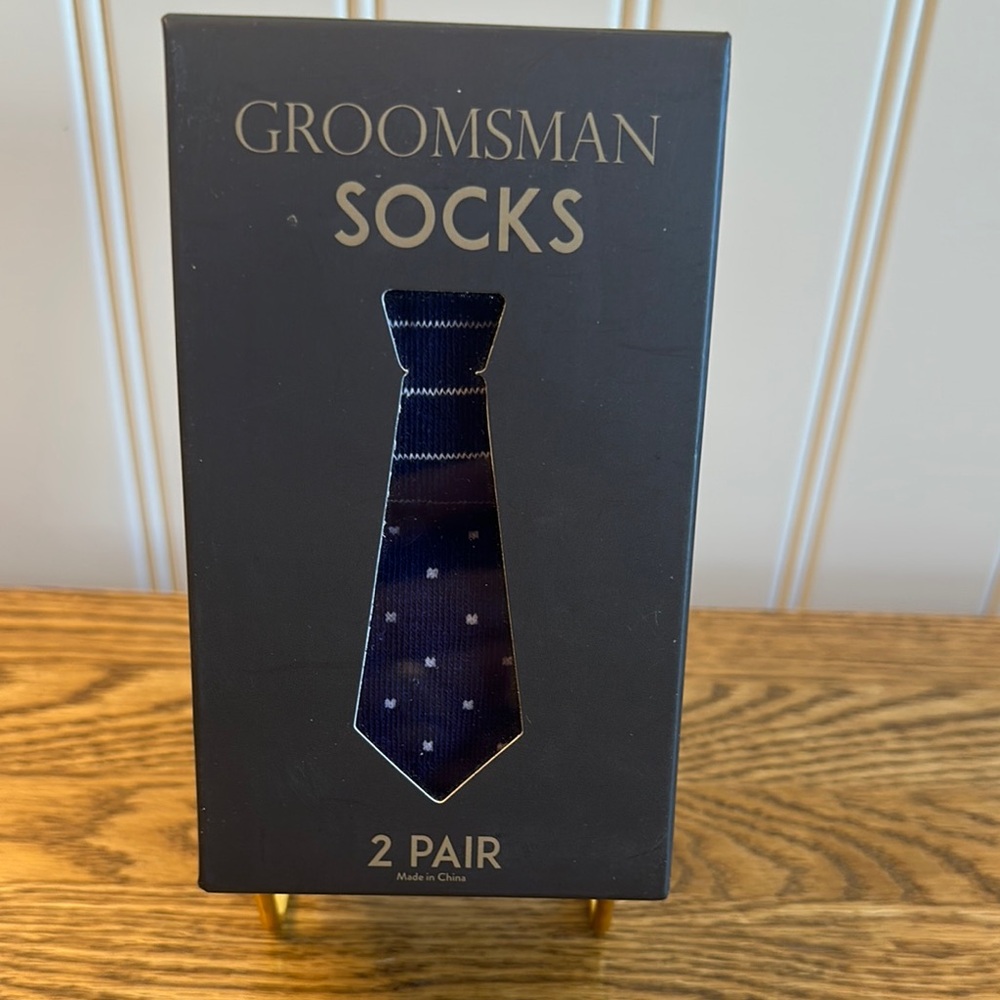 Groomsman Navy Blue Socks - 2 Pair